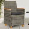 Image de vidaXL Chaises de jardin coussins lot de 2 gris résine tressée et bois368721
