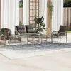 Image de vidaXL Salon de jardin 4 pcs avec coussins gris résine tressée368729