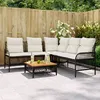Image de vidaXL Canapés de jardin 2 pcs avec coussins Noir Résine tressée