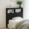 Image de vidaXL Armoire tÃªte de lit avec LED noir 100x17x102 cm