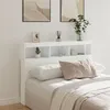 Image de vidaXL Armoire tête de lit avec LED blanc 140x17x102 cm839196