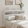 Image de vidaXL Armoire tÃªte de lit avec LED blanc 160x17x102 cm