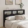 Image de vidaXL Armoire tête de lit avec LED noir 160x17x102 cm839204