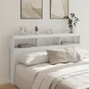 Image de vidaXL Armoire tête de lit avec LED blanc 180x17x102 cm839210