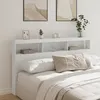 Image de vidaXL Vidaxl Armoire Tête De Lit Avec Led Blanc 180x17x102 Cm