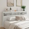 Image de vidaXL Armoire tête de lit avec LED blanc 200x17x102 cm839217