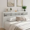 Image de vidaXL Vidaxl Armoire Tête De Lit Avec Led Blanc 200x17x102 Cm