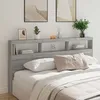 Image de vidaXL Armoire tÃªte de lit avec LED sonoma gris 200x17x102 cm