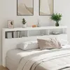 Image de vidaXL Armoire tête de lit avec LED blanc 220x17x102 cm839224