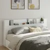 Image de vidaXL Vidaxl Armoire Tête De Lit Avec Led Blanc 220x16,5x103,5 Cm