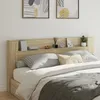 Image de Vidaxl Armoire TÃªte De Lit Avec Led ChÃªne Sonoma 220x16,5x103,5 Cm