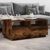 Image de vidaXL Table basse avec lumières LED chêne fumé 90x49x40 cm839837