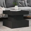 Image de vidaXL Vidaxl Table Basse Avec Lumières Led Noir 50x50x40 Cm