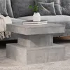 Image de vidaXL Table basse avec lumières LED gris béton 50x50x40 cm839843