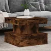 Image de vidaXL Table basse avec lumières LED chêne fumé 50x50x40 cm839844