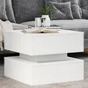 Image de vidaXL Vidaxl Table Basse Avec Lumières Led Blanc 50x50x40 Cm