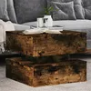 Image de vidaXL Table basse avec lumières LED chêne fumé 50x50x40 cm839858