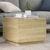 Image de Vidaxl Table Basse Avec LumiÃ¨res Led ChÃªne Sonoma 50x50x40 Cm
