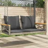 Image de Vidaxl Balancelle Avec Coussins Gris 109x62x40 Cm RÃ©sine TressÃ©e