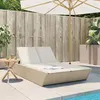 Image de vidaXL Chaise longue double avec coussins beige résine tressée368183