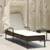 Image de vidaXL Vidaxl Chaise Longue Avec Auvent Marron Résine Tressée