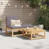 Image de Vidaxl Salon De Jardin 3 Pcs Avec Coussins Bois Massif D'acacia