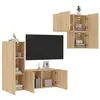 Image de vidaXL Unités murales TV 4 pcs chêne sonoma bois d'ingénierie