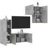 Image de vidaXL Unités murales TV 4 pcs gris béton bois d'ingénierie
