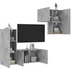 Image de vidaXL UnitÃ©s murales TV 4 pcs gris bÃ©ton bois d'ingÃ©nierie