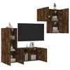 Image de vidaXL UnitÃ©s murales TV 4 pcs chÃªne fumÃ© bois d'ingÃ©nierie