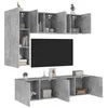 Image de vidaXL Unités murales TV 5 pcs gris béton bois d'ingénierie
