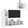 Image de vidaXL Unités murales TV 4 pcs blanc bois d'ingénierie
