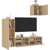 Image de vidaXL Vidaxl Unités Murales Tv 4 Pcs Chêne Sonoma Bois D'ingénierie
