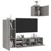 Image de vidaXL UnitÃ©s murales TV 4 pcs sonoma gris bois d'ingÃ©nierie