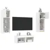 Image de vidaXL Meuble TV muraux 4 pcs avec lumières LED blanc