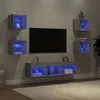 Image de vidaXL UnitÃ©s murales TV avec LED 7 pcs gris sonoma bois d'ingÃ©nierie