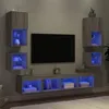 Image de vidaXL UnitÃ©s murales TV avec LED 8 pcs gris sonoma bois d'ingÃ©nierie