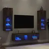Image de vidaXL Unités murales TV avec LED 5 pcs chêne fumé bois d'ingénierie