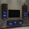 Image de vidaXL Unités murales TV avec LED 5 pcs chêne fumé bois d'ingénierie3216608