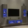 Image de vidaXL UnitÃ©s murales TV avec LED 6 pcs gris sonoma bois d'ingÃ©nierie