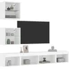 Image de vidaXL Vidaxl Unités Murales Tv Avec Led 5 Pcs Blanc Bois D'ingénierie
