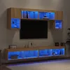 Image de vidaXL Unités murales TV avec LED 6 pcs chêne sonoma bois d'ingénierie