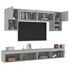 Image de vidaXL Unités murales TV avec LED 6 pcs gris sonoma bois d'ingénierie