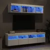 Image de vidaXL Unités murales TV avec LED 5 pcs blanc bois d'ingénierie