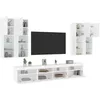 Image de Vidaxl Ensemble De Meubles Tv Muraux 7 Pcs Avec LumiÃ¨res Led Blanc