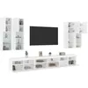 Image de vidaXL Ensemble de meubles TV muraux 7 pcs avec lumières LED blanc