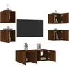 Image de vidaXL Vidaxl Unités Murales Tv Avec Led 6 Pcs Chêne Marron Bois D'ingénierie