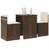 Image de vidaXL Ensemble de bistro 3 pcs avec coussins marron résine tressée