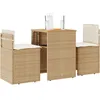 Image de vidaXL Vidaxl Ensemble De Bistro 3 Pcs Avec Coussins Beige Résine Tressée