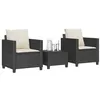 Image de vidaXL Ensemble de bistro 3 pcs avec coussins noir résine tressée4003896